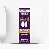 Set of 1-60cm x 60cm Luxury Hollowfibre New White Hollowfiber Cushion Pad Inner Stuffer Pillow Polyester Insert Square Hypoallergenic (Pack of 1 | 24" x 24") - Image 1