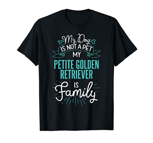 Cute Petite Golden Retriever Design Family Dog Gift T-Shirt, Black