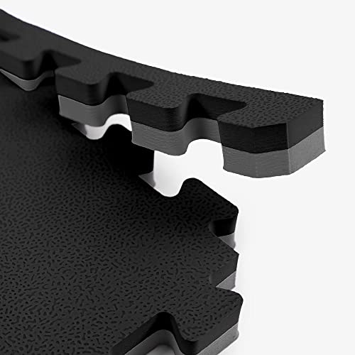 Incstores 1 Inch Thick Mma Foam Flooring Tiles | Extra Thick Interlocking Foam Tiles For Mixed Martial Arts Floor Protection In Your Home Gym, Training Facility, And More | Black/Grey, 4 Tiles #TOP3