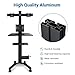 AW Mobile Computer Cart Medical Rolling PC Stand Desk Workstation Dual Monitor Mount with Wheels Adjustable Keyboard Tray CPU Printer Holder for Hospital Clinic School Office Black