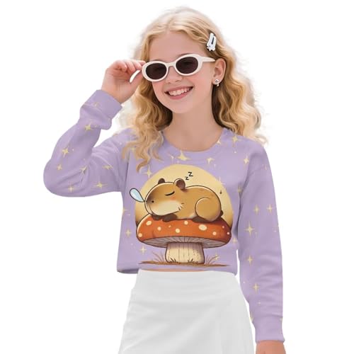 Kids Crop Tops Girls Long Sleeve Tee Shirts Cute Fall Fashion Sweatshirt Outfits
