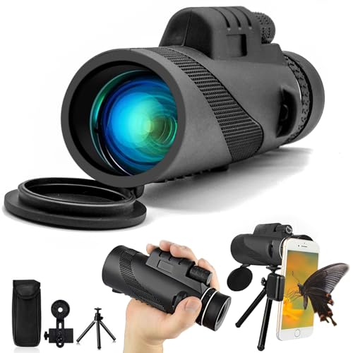 Monoculaire 40x60 pour adultes avec adaptateur smartphone et trépied stable