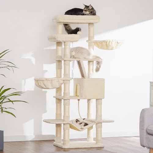 Image of Heybly Cat Tree, 68 inch Multi-Level Cat Tower for Indoor Cats HCT025M