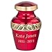 Custom Engraved Ruby Red Keepsake Cremation Urn for Ashes, Brass, Red Urn, Keepsake Sized Cremation Urn, 3 Inches Highâ€¦