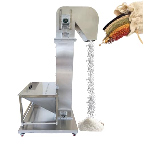 INTSUPERMAI Bucket Evevator Granule Z Type Conveyor Feeder Vertical Type Bucket Elevator Conveying from Low to High with Hopper Bucket Elevator 220V