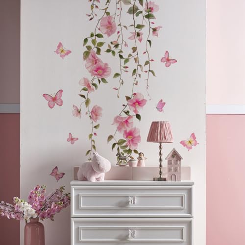 Vinilo Decorativo Floral Vinilo Rosa para Pared miniatura 1