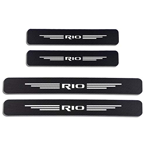 Door Sill Scuff Plate Protectors 4PCS Car Stickers Door Threshold Guard compatible with Kia Rio 3 4 K2 K3 X-Line Car Door Sill Scuff Plate Pedal Cover Trim Auto Accessories Door Entry Guard Sticker