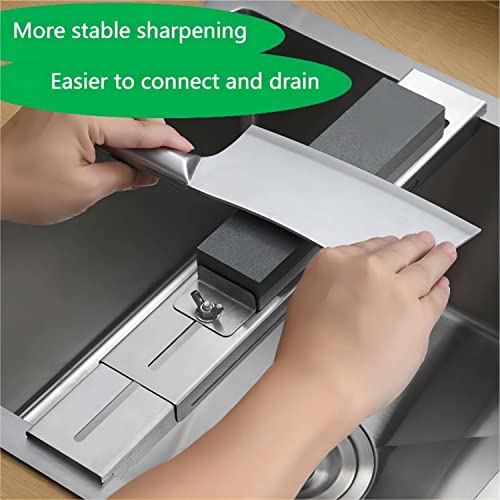 Bgtlgio Stainless Steel Sharpening Stone Holder Whetstones Holder Sink Bridge For 10"-14.5" Sink,Works With Water Stones, Oil Stones And Whetstone Diamond Stones Etc. #TOP2