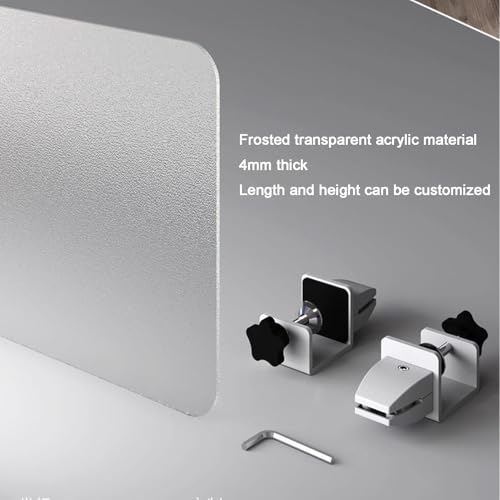 Panneau d'intimité de bureau en acrylique givré – Séparateur acoustique portable pour bureau, école et vente au détail pour une meilleure concentration et intimité