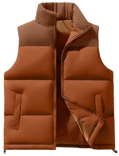 Gilet matelassé sans manches homme en velours côtelé d'hiver aux finitions soignées
