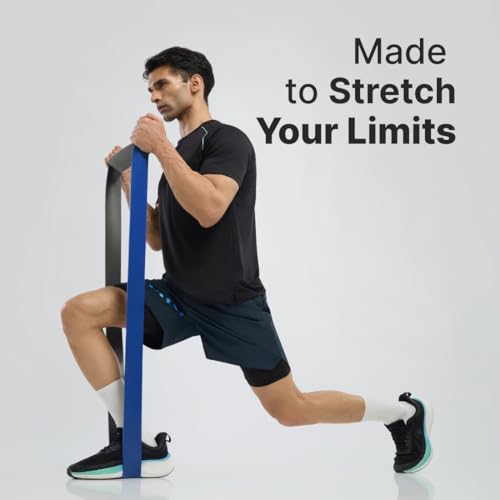 Image of CULT Resistance Band 64MM(30-80Kgs), Extra Heavy TPE Power Band for Strength Training, Assisted Pull-Ups, Mobility Training & Full Body Workouts, Blue & Grey
