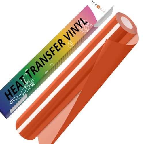Image of HTVRONT Texas Orange HTV Vinyl Roll - 12 inch x 10ft Texas Orange Iron on Vinyl for All Cutter Machine, Heat Transfer Vinyl Rolls for t Shirts - Easy to Cut & Weed for Heat Vinyl Design