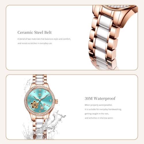 Image of OLEVS Womens Watches Automatic Luxury Dress Ladies Watch Self Winding Female Wrist Watch