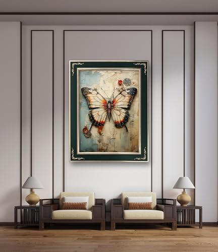 Image of Leczany Cross Stitch Stamped Kit for Beginner - Beautiful Butterfly | DIY Embroidery Starter Patterns Craft Kit Needlepoint for Adults | 11CT, 3 Strands | 13x17.7 inches