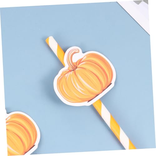 40 pitillos de papel naranja para fiesta Halloween miniatura 4