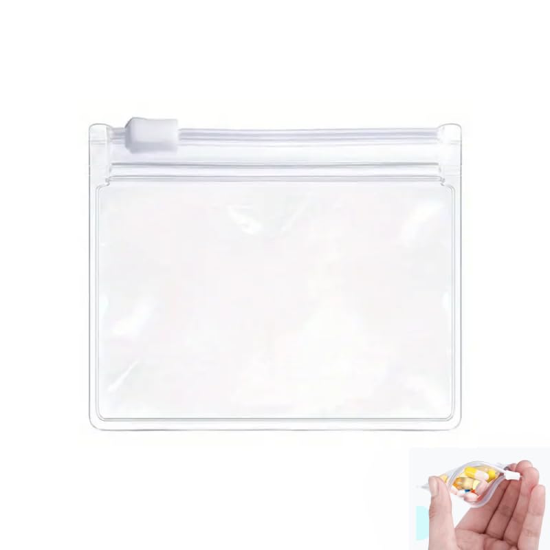 Bolsa Reutilizable para Píldoras y Pastillas con Cierre Fácil – Bolsa Plástica Portátil e Impermeable para Medicamentos, Suplementos y Vitaminas – Organizador de Viaje