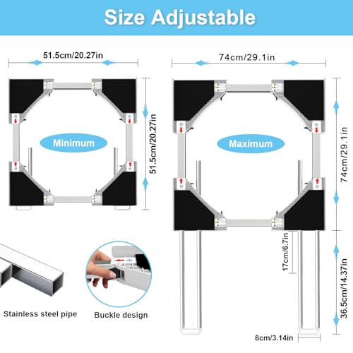 Image of Washer and Dryer Stacking Kit - Universal Stacking Kit with Pull-Out Drying Rack for Laundry Room - Adjustable 24 inch - 29 inch - Space-Saving