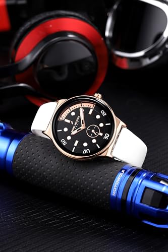 Image of Daniel Hechter Paris Auber Collection Analog Quartz Watch for Men with Round Gloss Dial, Small Seconds Sub-Dial & Silicone Strap