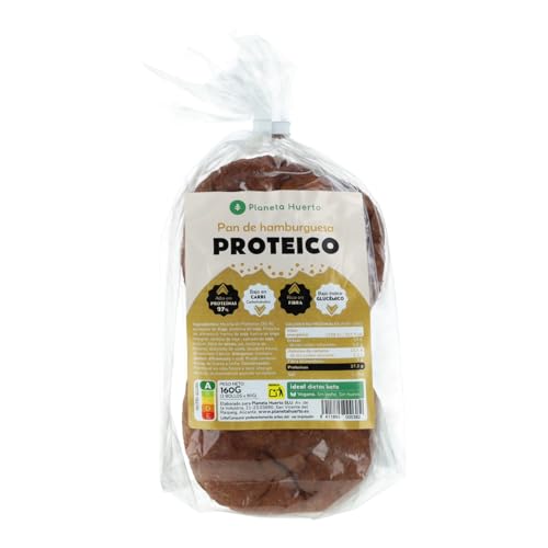 PLANETA HUERTO | Pack 2x Pan de Hamburguesa Proteico 80 g – Alto en Proteínas y Fibra – Bajo en Carbohidratos – Con Semillas de Lino, Girasol y Sésamo