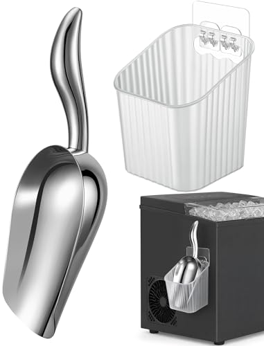 NiHome 6oz Stainless Steel Ice Scoop for Freezer with Draining Holder