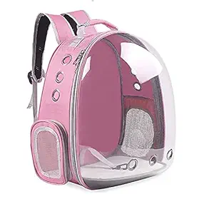 Emily Pets Pet Carrier Backpack, Bubble Backpack Carrier, Cats and Puppies,Airline-Approved, Designed for Travel, Hiking, Walking & Outdoor Use(Pink)