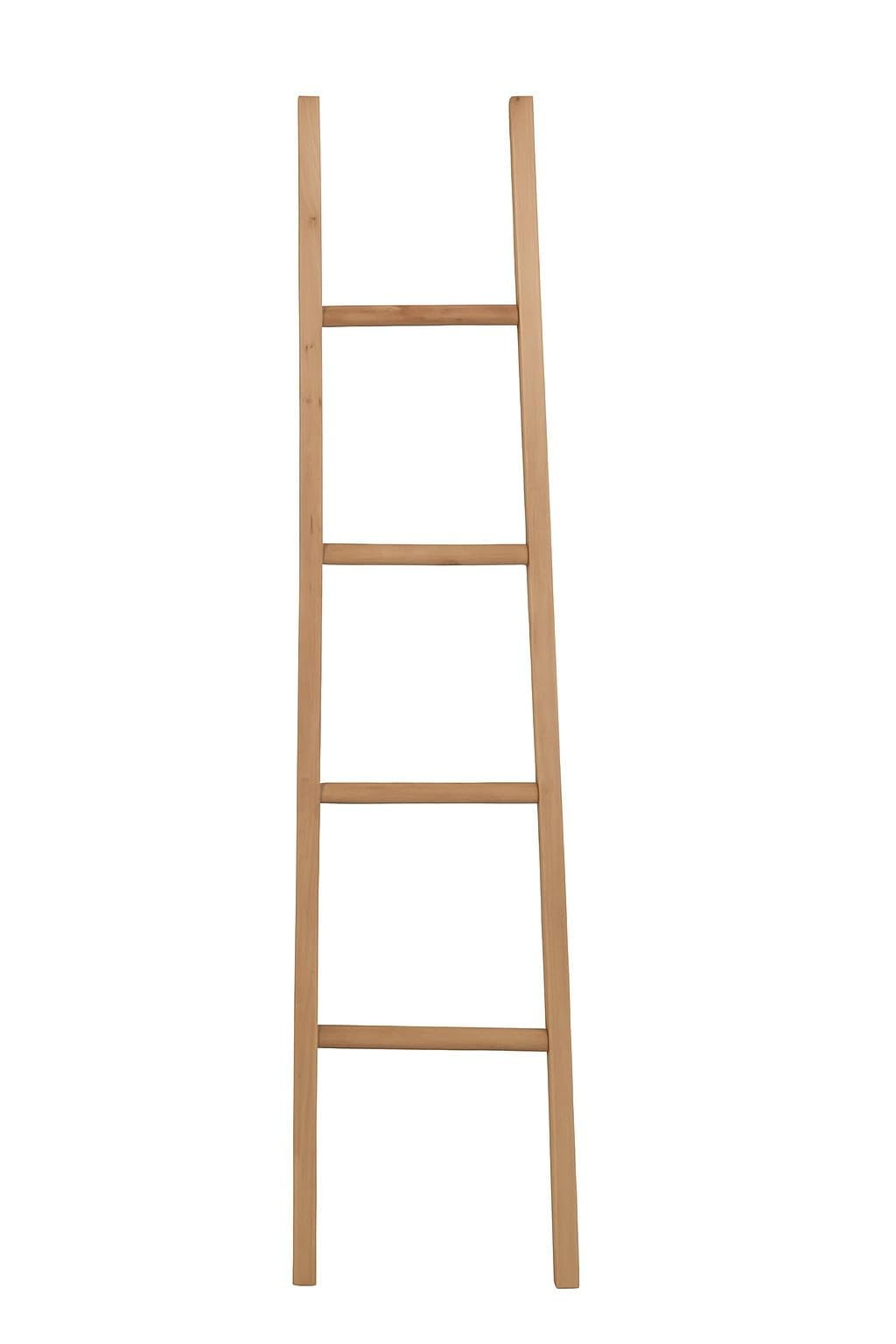 Biscottini Drabinka dekoracyjna z naturalnego drewna 148 x 34 x 4 cm - wieszak na ręczniki, wieszak na pledy - drabinka do wieszania ręczników salon i sypialnia - metalowy wieszak na ręczniki ścienny