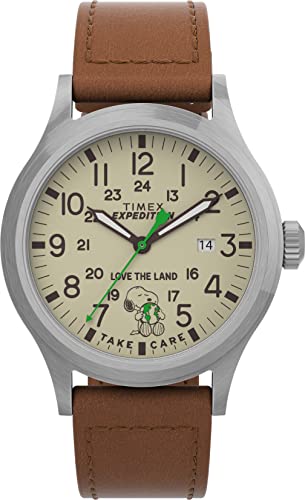 Timex Expedition Scout X Peanuts Herren 40mm Lederarmband Armbanduhr TW4B25000