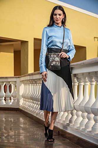 Myra Bag Dusky Bleach Upcycled Canvas & Leather Small Crossbody Bag S-15092