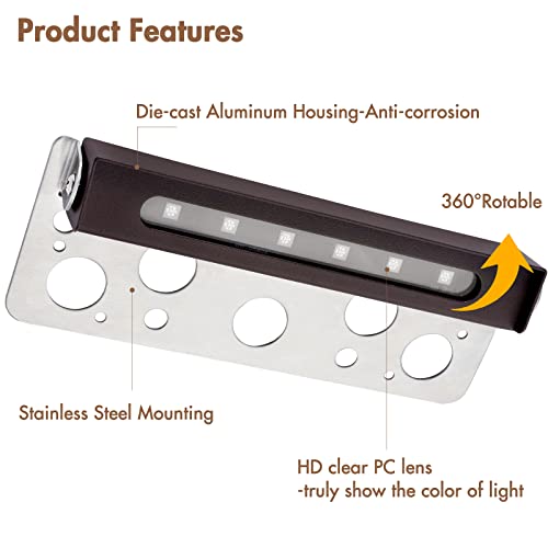 Ovac Hardscape Paver Lights 7 Inch Rgb Retaining Wall Lights 1.5W 360° Swivel 12V Dc Low Voltage Step Lights Outdoor, Ip65 Waterproof Led Hardscape Lighting Deck Stair Lights[8Pack] #TOP3
