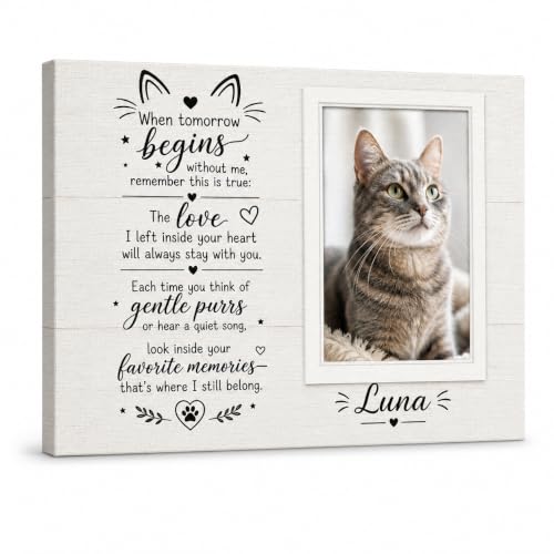Panpan Personalized Cat Loss Memorial Poem Canvas Wall Art for Cat Owners