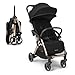 Passeggino KikkaBoo EDEN, Passeggino fino a 22 kg, Ripiegamento automatico, Posizione reclinabile, Ultraleggero, Compatto, Nero immagine