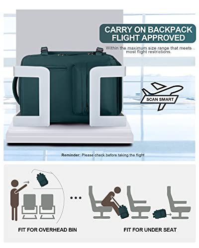 Vgcub Carry On Backpack,Large Travel Backpack For Women Men Airline Approved Gym Backpack Waterproof Business Laptop Daypack,Peacock Blue #TOP3