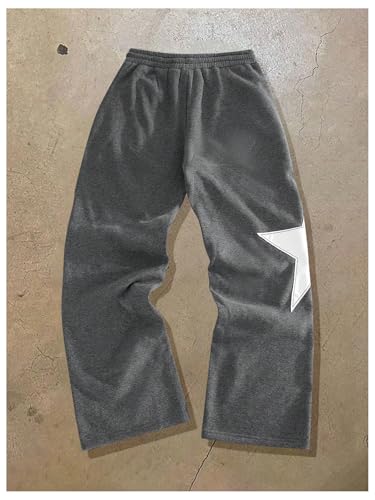 SHENHE Men's Y2k Star Graphic Drawstring Sweatpants Elastic Waist Straight Leg Track Pants2