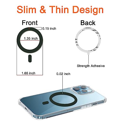 Image of COJOC 3PCS for Magsafe Ring Sticker,Universal Magnetic Conversion Adapter Compatible with Wireless Charging Accessories for iPhone 17 /Air /16 /15 /14 Series, Galaxy Series and Phone Case,Green