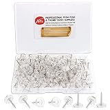 Clear Push Pins 200-count Flat Thumb Tacks Steel Point and Clear Plastic Head Pushpins Transparent T