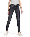 Cierre: Boton y cierre G-STAR RAW Lynn Mid Waist Super Skinny Vaqueros, Gris (Dusty Grey B732-A799), 27W / 32L para Mujer