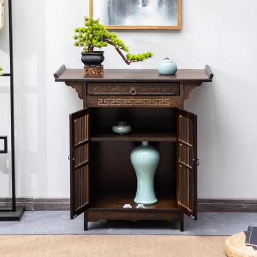 Table de méditation en bambou de 80 cm avec rangement intégré - 3