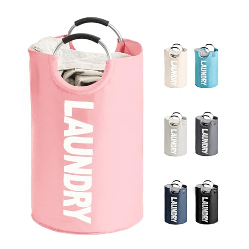 YOUDENOVA Faltbarer Wäschekorb, 92L Großer Wäschesammler, Wäschesack mit gepolstertem Griff, Wasserdichter Laundry baske...