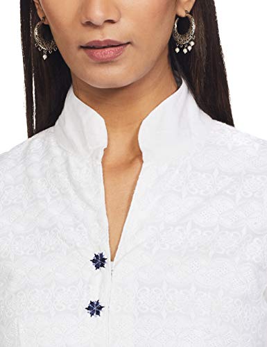Image of BIBA Women Cotton Asymmetric Solid Suit Set