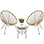 Best Choice Products 3-Piece Outdoor Acapulco All-Weather Patio Conversation Bistro Set w/Plastic Rope, Glass Top Table and 2 Chairs - Natural