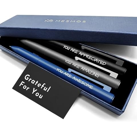MESMOS Christmas Gifts for Men, 3Pk Metal Ballpoint Pens, Husband Christmas Gifts Ideas, German-Made Ink, Unique and Thank You Gifts for Men, Cool Desk Accessories for Men, Luxury Nice Pens for Men Cover