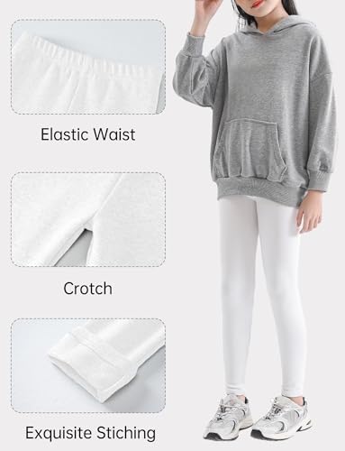 Happy Cherry 3 Pack Girls Leggings Cotton for Girls Leggings Soft Pants with Elastic Waist for Sports 2-12 Years4