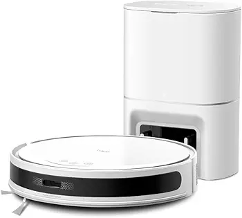 Tapo RV20 MAX Plus Robot Aspirador, Blanco, con 5300Pa de succión, Base de autovaciado, navegación láser LiDAR, mapeo Inteligente, Limpieza 4 en 1, Control por Voz y App, Solo 83 mm de Alto