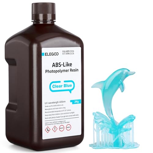 ELEGOO ABS-Like 3D Printer Resin 2000g Clear Blue
