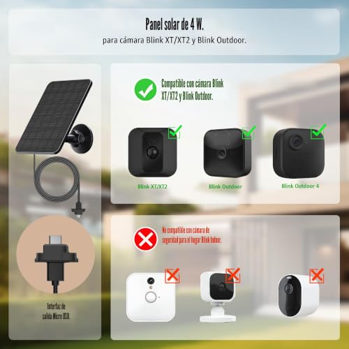 Panel solar para Blink Outdoor de 4W que elimina el cambio de baterías con protección IP65 3