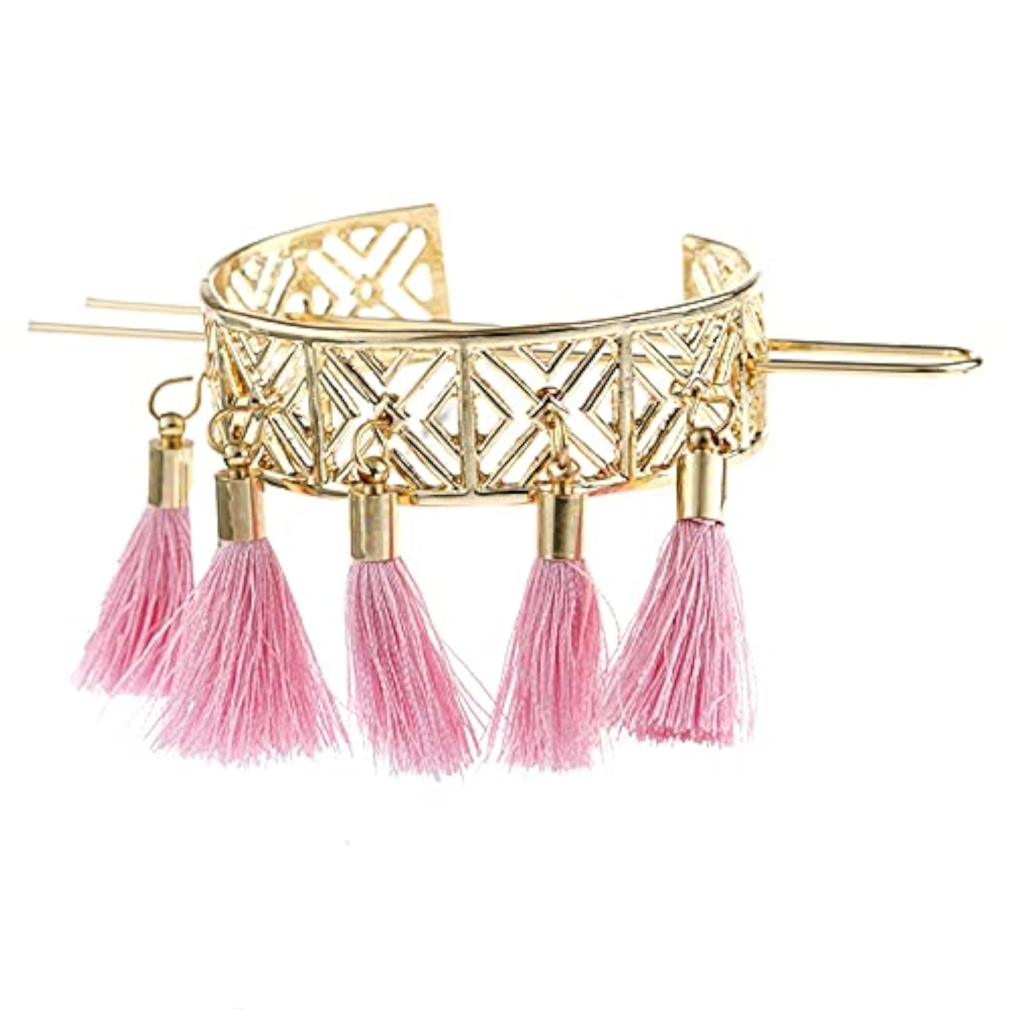 Creative Tassel Ponytail Cuff Pin Set, Alloy