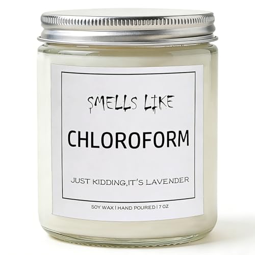 Stress Relief Gifts for Women True Crime Gifts for Women Serial Killer Gift - Crime Junkie Merch Smells Like Chloroform Candle Natural Soy Wax Lavender Scented Candle 7oz