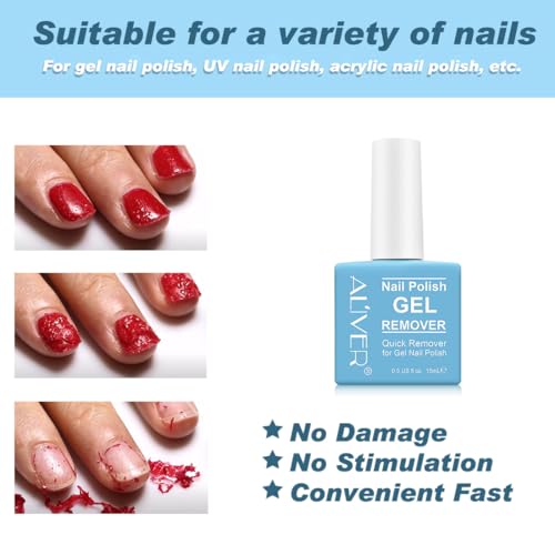 Magic Nagellackentferner Für Gelnägel, Gelnägel Entferner Shellac Remover, Nail Polish Remover, Entfernt Schnell und Einfach Gellack, Acryl Und shellack mit Nagelfeile, Hautschieber und Nagelschaber