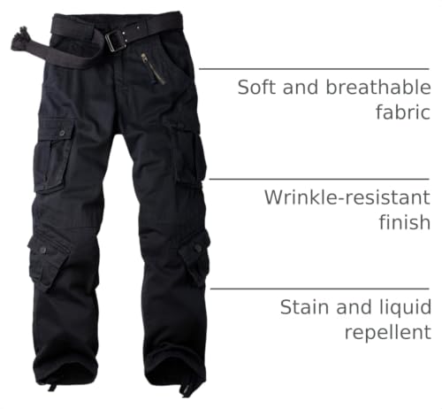 AKHlKING Ripstop Outdoor Cargo Pants Black