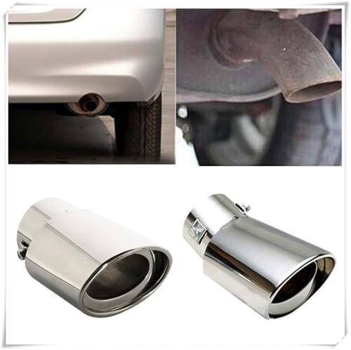 Escape trasero universal de acero inoxidable redondo para coche 6